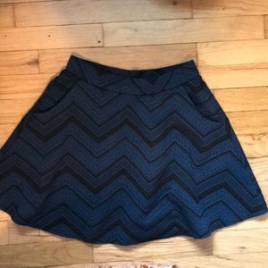 Blue and Black Skater Skirt. Pockets!!
